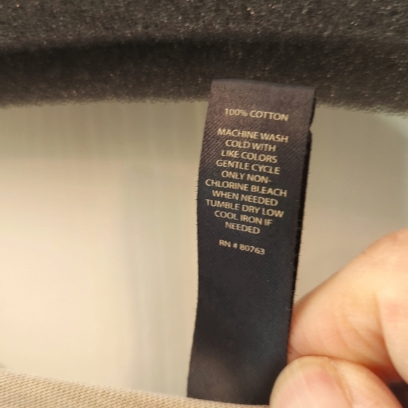 Tee Shop by Victoria's Secret Tan Scoop Neck Oversized Raw Edge Tee Size Small - Picture 5 of 5